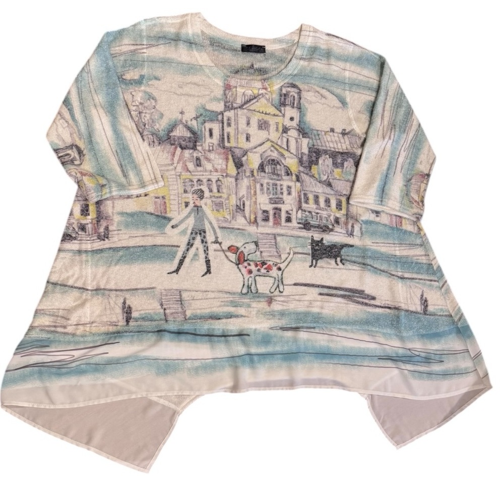 INOAH White Sweater Dog Walker Size XL
